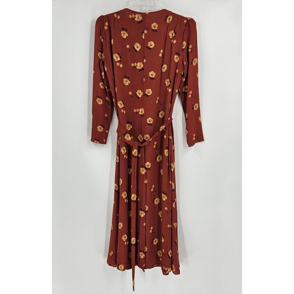 Reformation Hailey Joy Floral Midi Maxi Wrap Dress Red S - Picture 5 of 6